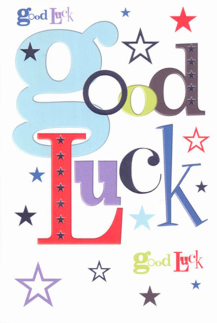 There's an undeniable charm in this Chessington-inspired good luck card-a visual symphony of hope, brimming with the effervescent cheer of a friend waving excitedly from the sidelines of a local event. Large, pastel blue letters, widening boldly near the top, are harmoniously interlaced with slender black, punchy reds, and regal purple, each character exuding its own quirky personality. Vivid stars-emerald green, soft lemon, and varying violets-sparkle across the card's pure white background, like confetti caught in the gentle breeze along Hook Road. The arrangement is balanced with generous white space, affording each color and shape room to breathe, resulting in a fresh, contemporary palette reminiscent of a modern bouquet from a beloved Chessington flower shop. Running your hands over the smooth cardstock reveals the subtle luxury of carefully chosen materials, while the card's lively typographic dance captures the joyful anticipation of new beginnings-a university send-off, a new flat, or the promise of dreams fulfilled. It's more than a greeting; it's a heartfelt token imbued with the same belief and optimism found in every handcrafted arrangement from local Chessington florists.