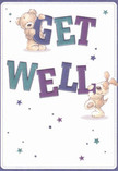 With its cheerful hand-drawn scene, this get well card seems to come alive-two charming characters, a teddy bear with endearing eyes and a playful puppy, work together to deliver a message of comfort. Each clings to bold, colourful letters that spell 'Get Well,' the vibrant indigo and teal hues standing out strikingly against the creamy canvas. Playful stars, scattered in dreamy shades of blue and purple, infuse the composition with hope and luminosity, as if wishes carried on the breeze from Chessington's green heartlands. The illustrated fur is so soft and inviting, it seems you could reach out and touch their embrace-much like the supportive kindness felt throughout our Chessington neighbourhood. The card's joyful energy and whimsical design invite a gentle smile and offer true respite, beautifully mirroring the care that Flowers Chessington puts into every bouquet hand-delivered to local homes for recovery and encouragement.